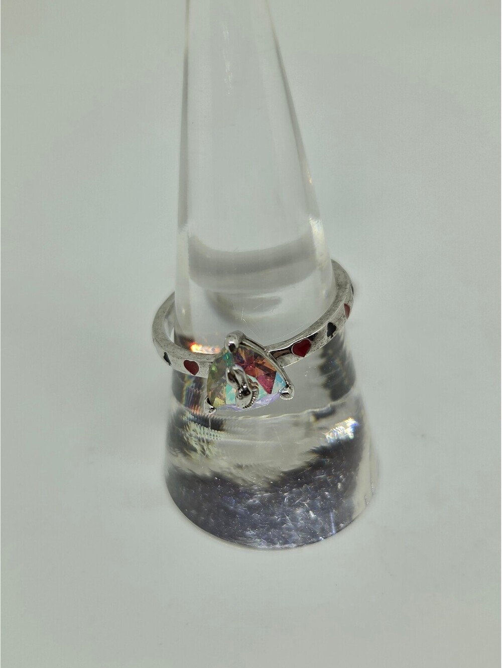 Fragrant Jewels Down the Rabbit Hole Alice Wonderland Ring Size 8 AB Crystal